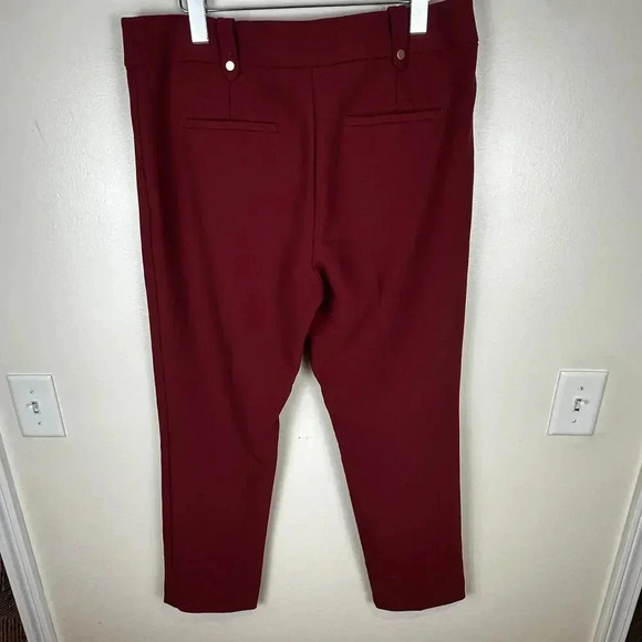 Ann Taylor LOFT Burgundy Slim Dress Pant Straight Ankle SIZE 10 - Picture 6 of 7